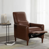 Comfy Upholstered Recliner Chair – Small Push Armchair with Footrest & Rubber Wood Legs