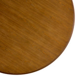 Mid-Century Modern Round Bar Table with Metal Hairpin Legs & Storage Shelf