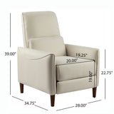 Comfy Upholstered Recliner Chair – Small Push Armchair with Footrest & Rubber Wood Legs