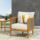 Outdoor Acacia Wood Club Chairs with Cushions, Set of 2 - NH179313
