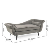 Contemporary Chaise Lounge with Scroll Arms - NH789213