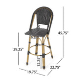 Outdoor French Wicker and Aluminum 29.5 Inch Barstools
