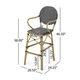 Outdoor Wicker and Aluminum French Barstools