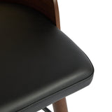 Indoor Wood Barstool, Walnut Finished with upholstery, Set of 2