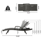 Outdoor Grey Wicker Adjustable Chaise Lounge with Cushion (Set of 2) - NH908692