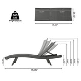 Outdoor Grey Wicker Adjustable Chaise Lounge with Cushion (Set of 2) - NH908692