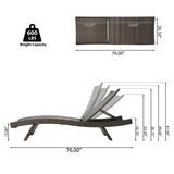 Outdoor Grey Wicker Adjustable Chaise Lounge with Cushion (Set of 2) - NH908692