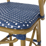 Outdoor Wicker and Aluminum French Barstools