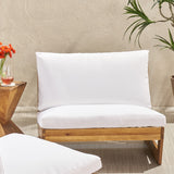 Outdoor Acacia Wood Club Chair with Cushions