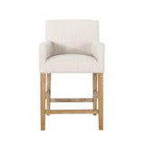 Contemporary Fabric Upholstered Wood 26 inch Counter Stool