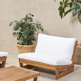 Outdoor Acacia Wood Club Chair with Cushions