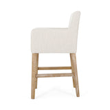 Contemporary Fabric Upholstered Wood 26 inch Counter Stool