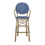 Outdoor Wicker and Aluminum French Barstools