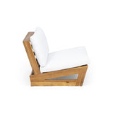 Outdoor Acacia Wood Club Chair with Cushions