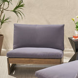 Outdoor Acacia Wood Club Chair with Cushions
