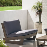 Outdoor Acacia Wood Club Chair with Cushions