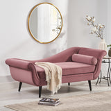 Contemporary Chaise Lounge with Scroll Arms - NH789213