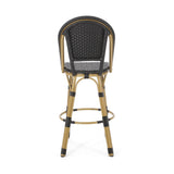 Outdoor French Wicker and Aluminum 29.5 Inch Barstools