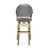 Outdoor Wicker and Aluminum French Barstools