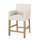 Contemporary Fabric Upholstered Wood 26 inch Counter Stool