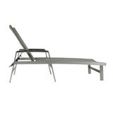 Outdoor Wicker and Aluminum Chaise Lounge, Gray Finish - NH455503