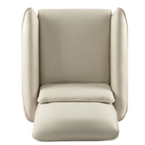 Comfy Upholstered Recliner Chair – Small Push Armchair with Footrest & Rubber Wood Legs
