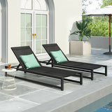 Outdoor Aluminum Chaise Lounge with Mesh Seating