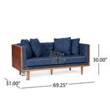 Mid-Century Modern Button-Tufted Loveseat