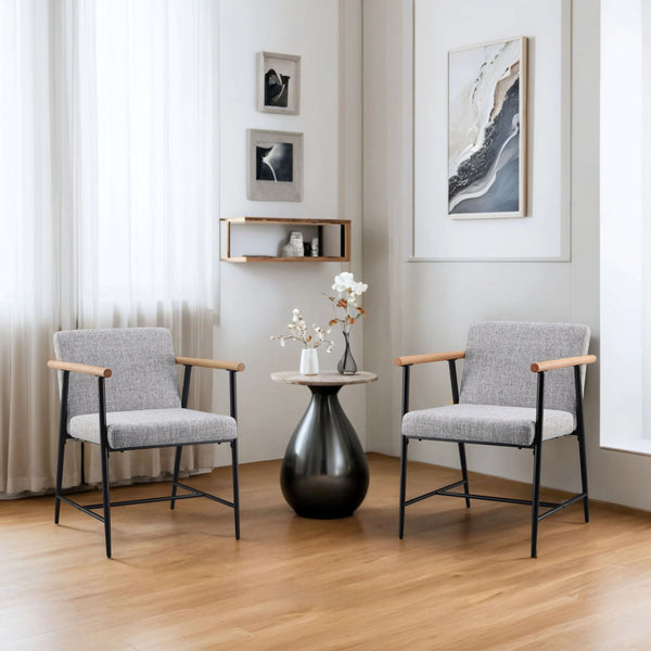 Versatile Set of 2 Modern Accent Chairs – Upholstered Armchairs