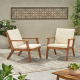 Outdoor Acacia Wood Club Chairs with Cushions (Set of 2) - NH641213