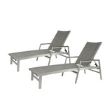 Outdoor Wicker and Aluminum Chaise Lounge, Gray Finish - NH455503