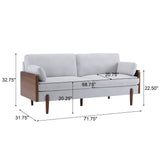 Mid-Century Modern Luxury Sofa – 71.75'' Upholstered Couch