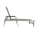 Outdoor Wicker and Aluminum Chaise Lounge, Gray Finish - NH455503