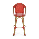 Outdoor French Wicker and Aluminum 29.5 Inch Barstools