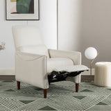 Comfy Upholstered Recliner Chair – Small Push Armchair with Footrest & Rubber Wood Legs