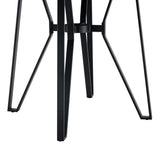 Mid-Century Modern Round Bar Table with Metal Hairpin Legs & Storage Shelf