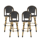 Outdoor French Wicker and Aluminum 29.5 Inch Barstools