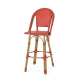 Outdoor French Wicker and Aluminum 29.5 Inch Barstools