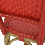 Outdoor French Wicker and Aluminum 29.5 Inch Barstools