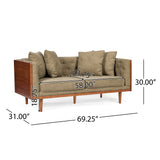 Mid-Century Modern Button-Tufted Loveseat
