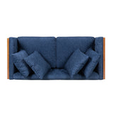 Mid-Century Modern Button-Tufted Loveseat