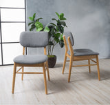 Mid Century Wood Finish Dining Chairs (Set of 2) - NH410003