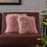 Shaggy Lamb Fur Square Throw Pillow - NH390303