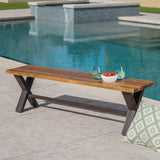 Outdoor Teak Finished Acacia Wood Dining Bench - NH987203