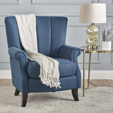 Contemporary Channel Stitch Upholstered Fabric Club Chair - NH714103