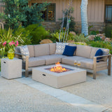V-shape Outdoor Fire Table Sofa Set - NH088992