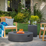Circular 50K BTU Outdoor Gas Fire Pit Table with Tank Holder - NH704992