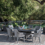 Outdoor 7 Piece Wicker Oval Dining Set - NH464203