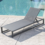 Outdoor Finished Aluminum Framed Chaise Lounge with Mesh Body - NH128203