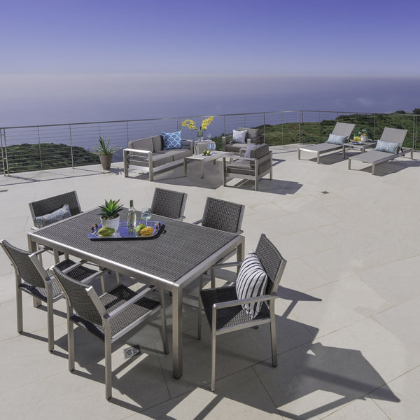 Outdoor Wicker Dining Set with Chat Set and Lounges - NH184003